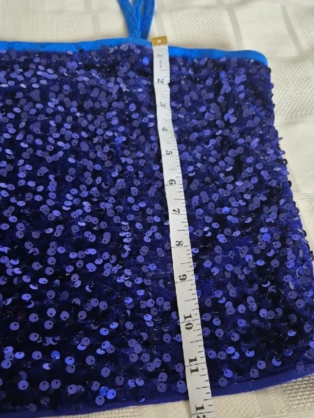 Royal Blue Sequin Spaghetti Strap Camisole - Picture 11 of 16